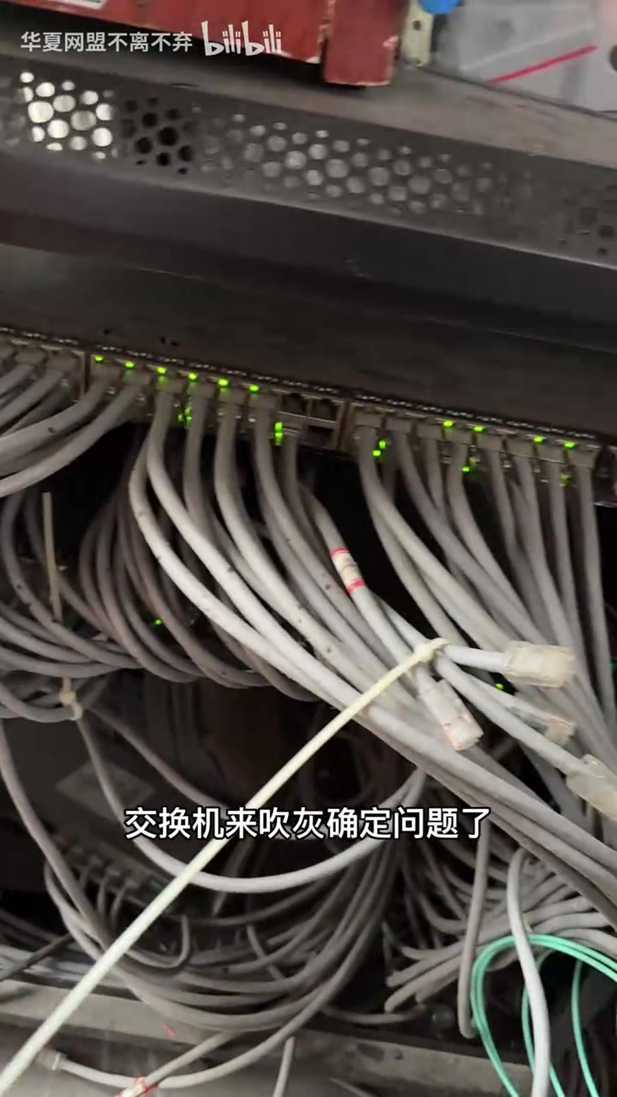 机柜内交换机与线缆环境（示意）